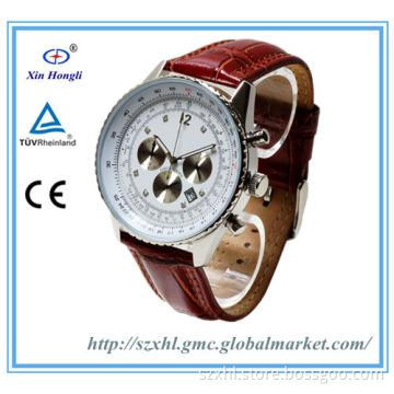 Stainless steel with fashion leather Men Watch